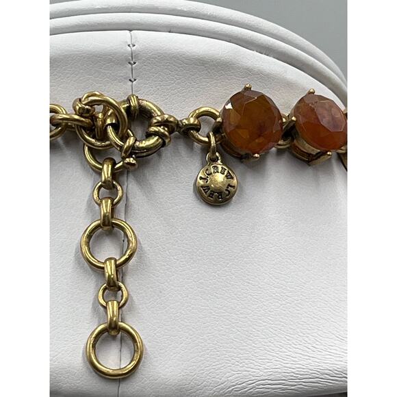 J. CREW Vintage Amber Brown Lucite Asymmetric Crystal Collar Bib Necklace - Picture 8 of 16